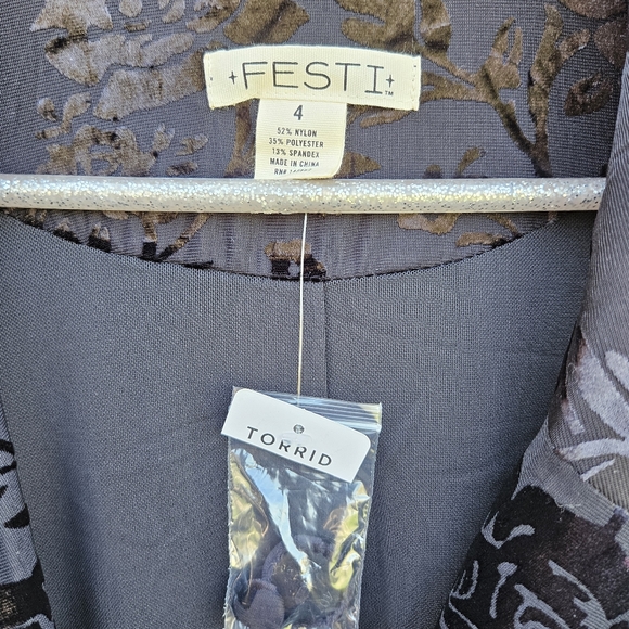 Torrid Festi Burnout Velour Long Sleeve Kimono Size 4/4X Or 26 - Picture 5 of 12